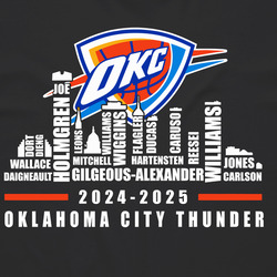 Thunder 2025 Roster Tee, Okc Full Squad Gear T Shirt