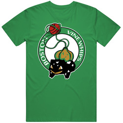 Boston Bulbasaur Vine Whips Basketball Pokemon Parody Classic Cotton Unisex T Shirt