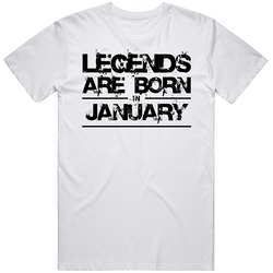 Legends Are Born In January Capricon Aquarius Zodiac Birtday Gift Classic Cotton Unisex T Shirt