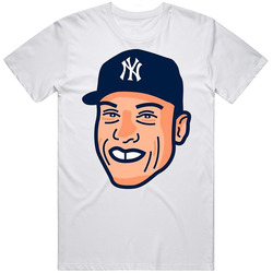 Aaron Judge All Rise New York Baseball Player Face Cartoon White Classic Cotton Unisex T Shirt