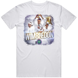 Roger Federer Goat Wimbledon 8 Titles Tennis Legend History White Classic Cotton Unisex T Shirt