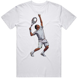 Roger Federer Goat Tennis Emoji Cartoon Wimbledon Champ Classic Cotton Unisex T Shirt