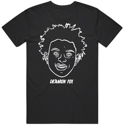 De Aaron Fox Sacramento Kentucky Basketball Player Head Black Classic Cotton Unisex T Shirt