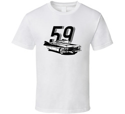 1959 Cadillac Eldorado Convertible 6 B And W Vintage Car Year Classic Cotton Unisex T Shirt
