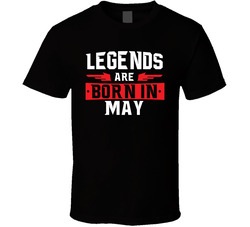 Legends Are Born In May Taurus Gemini Zodiac Birtday Gift Classic Cotton Unisex T Shirt
