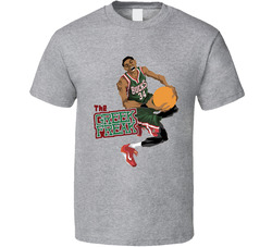 The Greek Freak 34 Giannis Antetokounmpo Milwaukee Basketball Sport Grey Classic Cotton Unisex T Shirt