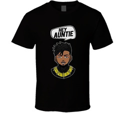 Hey Aunty Killmonger Funny Line Marvel Black Panther Movie Cool Cartoon Classic Cotton Unisex T Shirt
