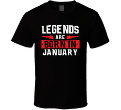 Legends Are Born In January Capricon Aquarius Zodiac Birtday Gift Classic Cotton Unisex T Shirt