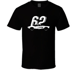 1962 Chevrolet Corvette C1 327 V8 B And W Vintage Car Year Fan Classic Cotton Unisex T Shirt