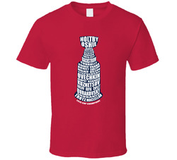 Washington Caps Stanley Cup Trophy Names Champions Cool Hockey Classic Cotton Unisex T Shirt