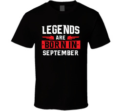 Legends Are Born In September Virgo Libra Zodiac Birtday Gift Classic Cotton Unisex T Shirt