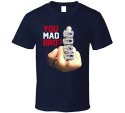 You Mad Bro Free Tom Brady Suspension New England Football Champion Rings Middle Finger Classic Cotton Unisex T Shirt