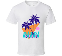Miami Vice Palm Tree Throwback Retro 80s Tv Show Classic Cotton Unisex T Shirt