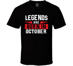 Legends Are Born In October Libra Scorpio Zodiac Birtday Gift Classic Cotton Unisex T Shirt