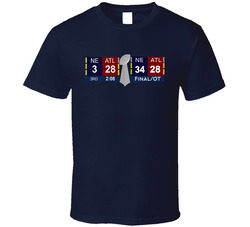 New England Vs Atlanta Super Bowl Score Comeback 28-3 And 34-28 Classic Cotton Unisex T Shirt