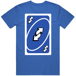 Reverse Blue Uno Card Game Fan Halloween Fancy Dress Cotton Unisex T Shirt