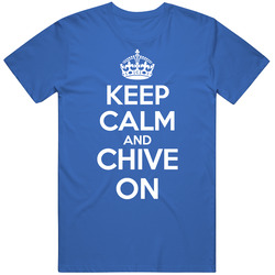 Keep Calm And Chive On Kcco Carry On Royal Blue Cotton Unisex T Shirt