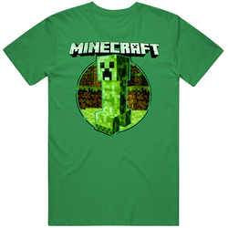 Minecraft Retro Creeper Game Cotton Unisex T Shirt