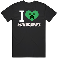 I Love Minecraft Video Game Heart Cotton Unisex T Shirt