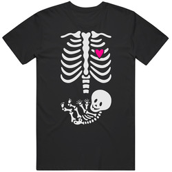 Skeleton Baby Maternity Halloween Funny Pregnant Cotton Unisex T Shirt