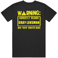 Warning Read Gray Lensman Sci Fi Book Vintage T Shirt