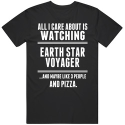 Earth Star Voyager Sci Fi Cult Tv Show Pizza Watching Vintage T Shirt