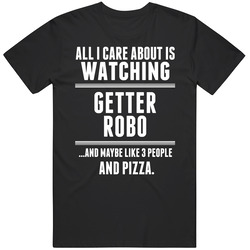 Getter Robo Sci Fi Cult Tv Show Pizza Watching Vintage T Shirt