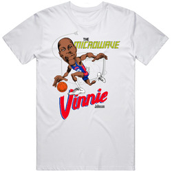 Vinnie Johnson The Microwave Basketball Caricature Vintage T Shirt
