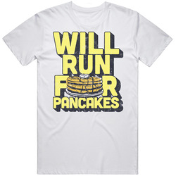 Will Run For Pancakes Worn Look Funny Junk Food Gym Cotton Unisex T Shirt Will Run For Pancakes Worn Look Funny Junk Food Gym Cotton Unisex T Shirt