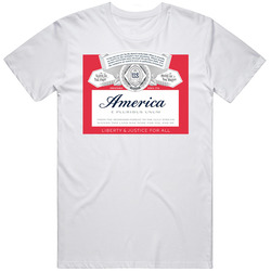 America Beer Budweiser New Label Usa American Patriotic Drinking Party Cotton Unisex T Shirt