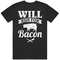 Will Run For Bacon Worn Look Funny Junk Food Gym Cotton Unisex T Shirt Will Run For Bacon Worn Look Funny Junk Food Gym Cotton Unisex T Shirt