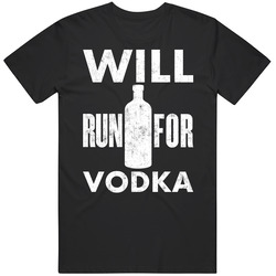 Will Run For Vodka Worn Look Funny Junk Food Gym Cotton Unisex T Shirt Will Run For Vodka Worn Look Funny Junk Food Gym Cotton Unisex T Shirt
