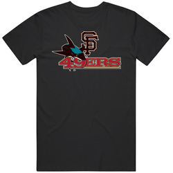 San Francisco California Pro Sports Teams Logo Mashup City Pride Fan Cotton Unisex T Shirt