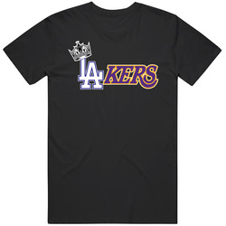 Los Angeles California Pro Sports Teams Logo Mashup City Pride Fan Cotton Unisex T Shirt