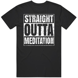 Straight Outta Meditation Yoga Gym Workout Relaxation Compton Parody Cotton Unisex T Shirt