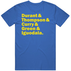Kevin Durant Steph Curry Green Thompson Iguodala Golden State Basketball Cotton Unisex T Shirt