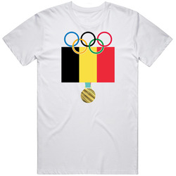 Belgium Pyeongchang 2018 Winter Olympics Flag Gold Medal Takeoff T Shirt Belgium Pyeongchang 2018 Winter Olympics Flag Gold Medal Takeoff T Shirt