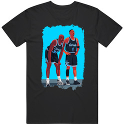 Penny Hardaway And Shaq Basketball Duo Cartoon Takeoff T Shirt