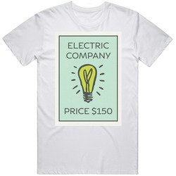 Electric Company Monopoly Game Card Vintage Cotton Unisex T Shirt