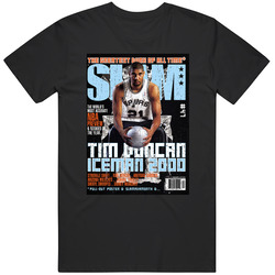 Slam Magazine Issue 47 Tim Duncan Popular Basketball Magazine Grunge Look Cotton Unisex T Shirt