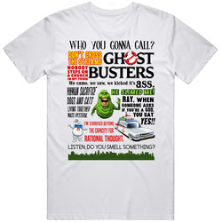 Ghostbusters Original Movie Poster Quote Mashup Fan Vintage T Shirt