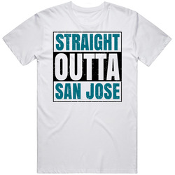 Straight Outta San Jose Hockey Team Color Popular Fan Parody Vintage T Shirt
