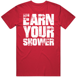 Earn Your Shower Inspirational Gym Workout Worn Look Vintage T Shirt