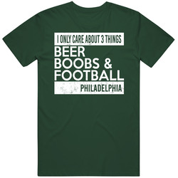Only Care About Beer Boobs Philadelphia Football Funny Game Day Fan Vintage T Shirt