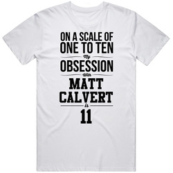 On A Scale Of One To Ten My Obsession With Matt Calvert Is 11 Colombus Hockey Fan Cool Vintage T Shirt