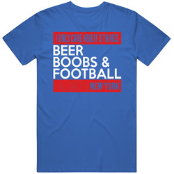 Only Care About Beer Boobs New York Nyg Football Funny Game Day Fan Vintage T Shirt
