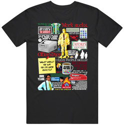 Office Space Cult Classic Workplace Comedy Movie Poster Quote Mashup Fan Vintage T Shirt