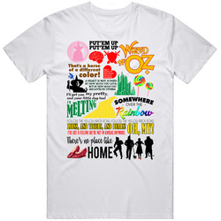 The Wizard Of Oz Classic Retro Musical Quote Movie  Mashup Vintage T Shirt