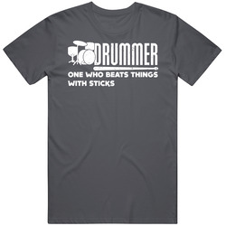 Drummer Definition Beats Things With Sticks Funny Musician Band Gig Vintage T Shirt
