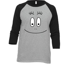 Barbapapa 1970s Cartoon Face Raglan Vintage Raglan 3/4 Sleeve Shirt Barbapapa 1970s Cartoon Face Raglan Vintage Raglan 3/4 Sleeve Shirt